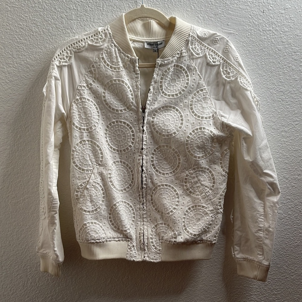 *Opening Ceremony White Bomber Jacket Sz XS - Picture 10 of 15